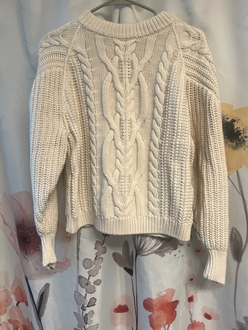 Free People Frankie Cable Knit Sweater size small - Cream